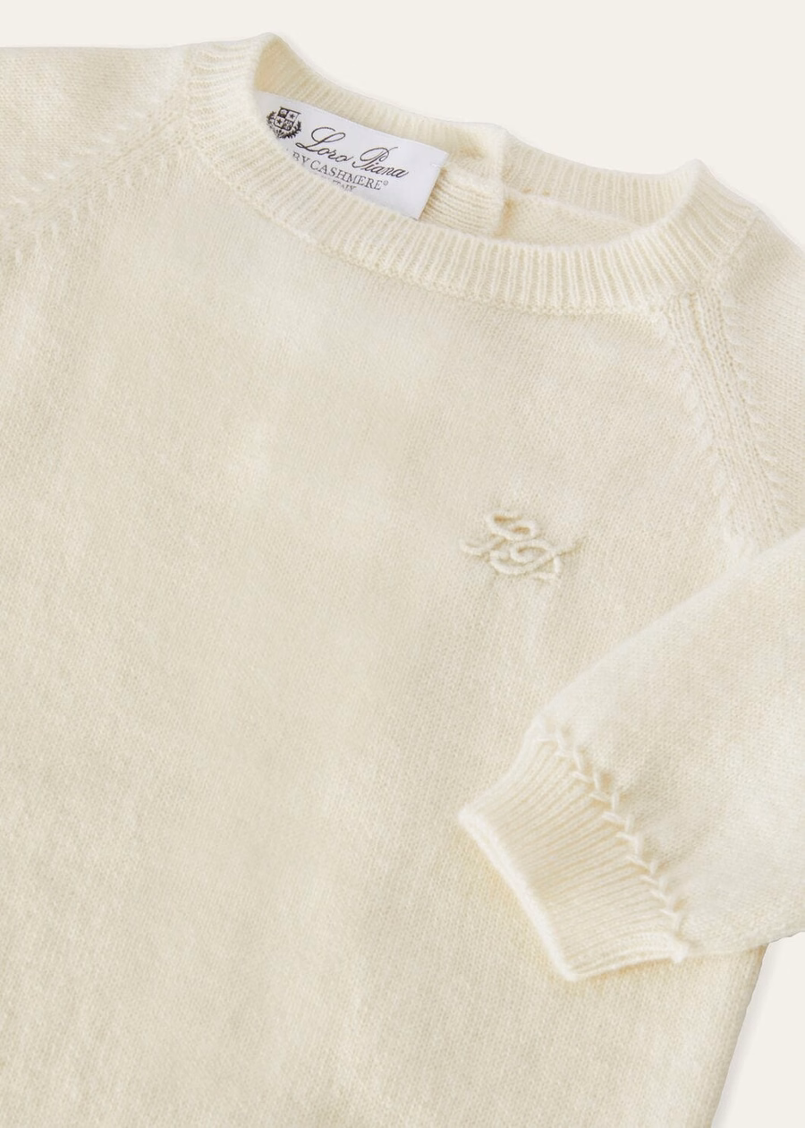 Baby Lovely Baby Cashmere Jumpsuit Naturel Wit Baby Cash
