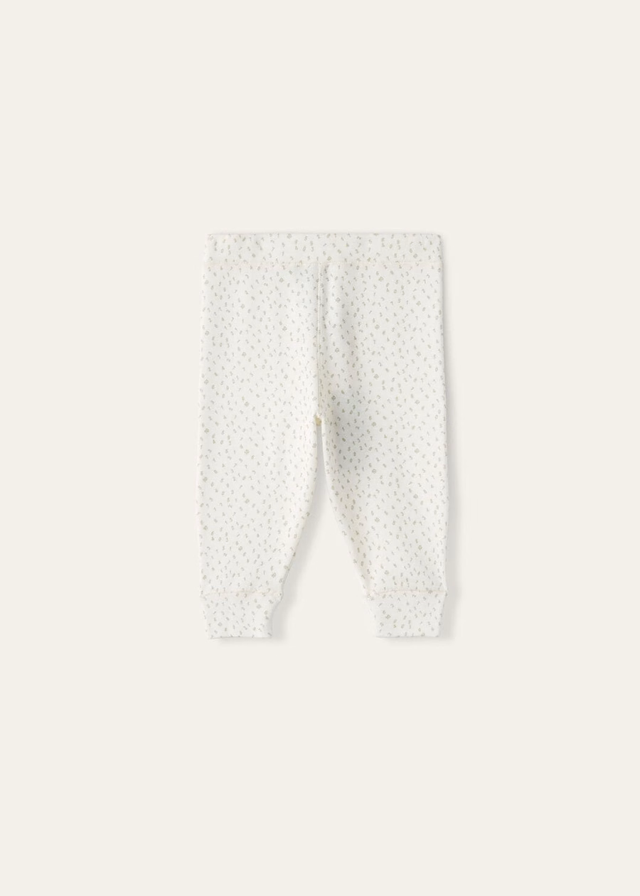 Little Numbers Fancy White/Sagerbrush Leaves katoenen broek