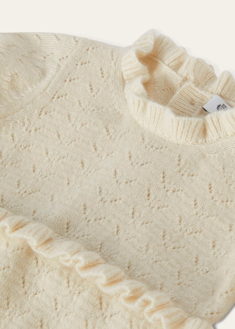 Romper Baby Blossom Kasjmier Natuurlijk Wit Kasjmier