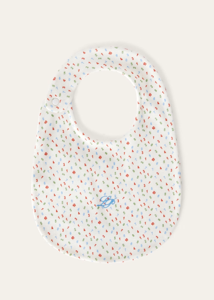 Baby Little Numbers katoenen slabbetje rood/blauw/groen