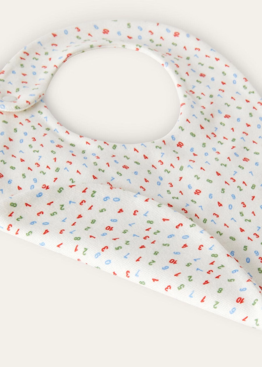 Baby Little Numbers katoenen slabbetje rood/blauw/groen