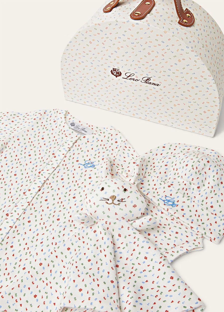 Cadeauset van katoen met kleine cijfers in rood/blauw/groen