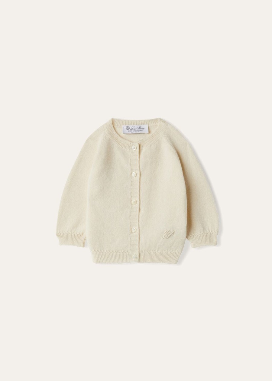 baby lovely cardigan baby cashmere natural white baby cash