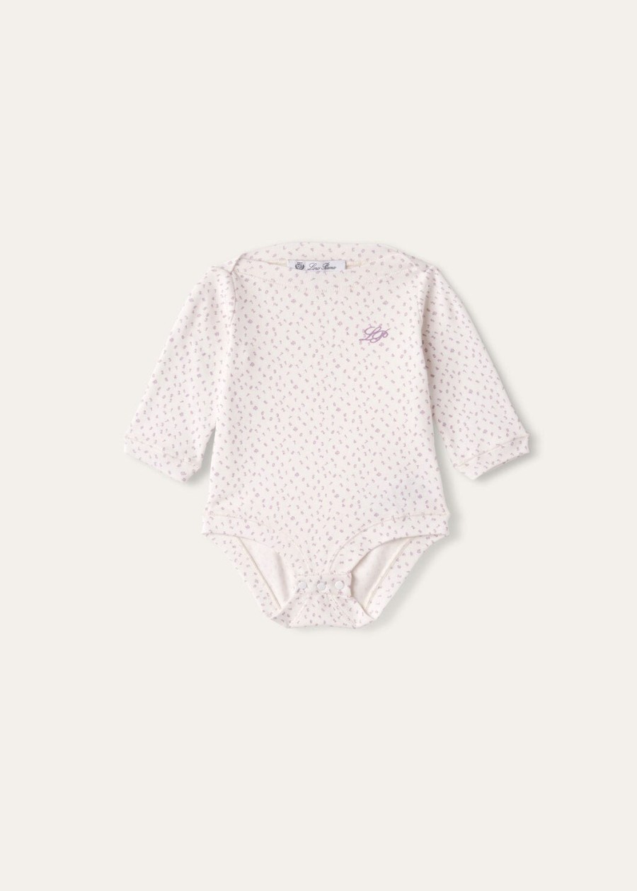 babyrompertje met kleine cijfers luxe katoen witblauwe kleur.