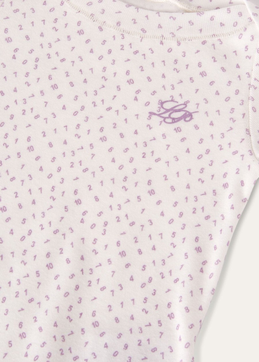 babyrompertje met kleine cijfers luxe katoen witblauwe kleur.