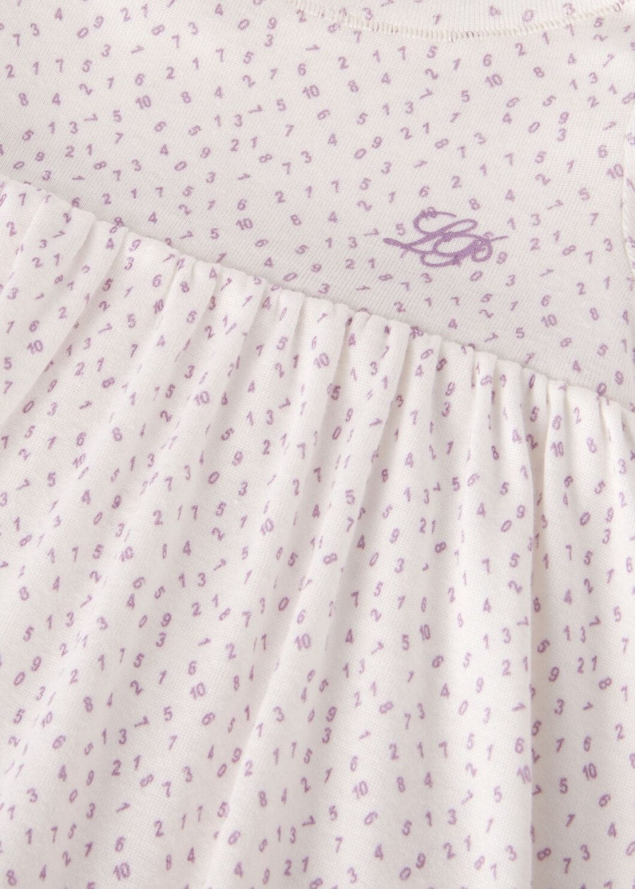 baby little numbers fancy katoenen jurk witlichtblauw