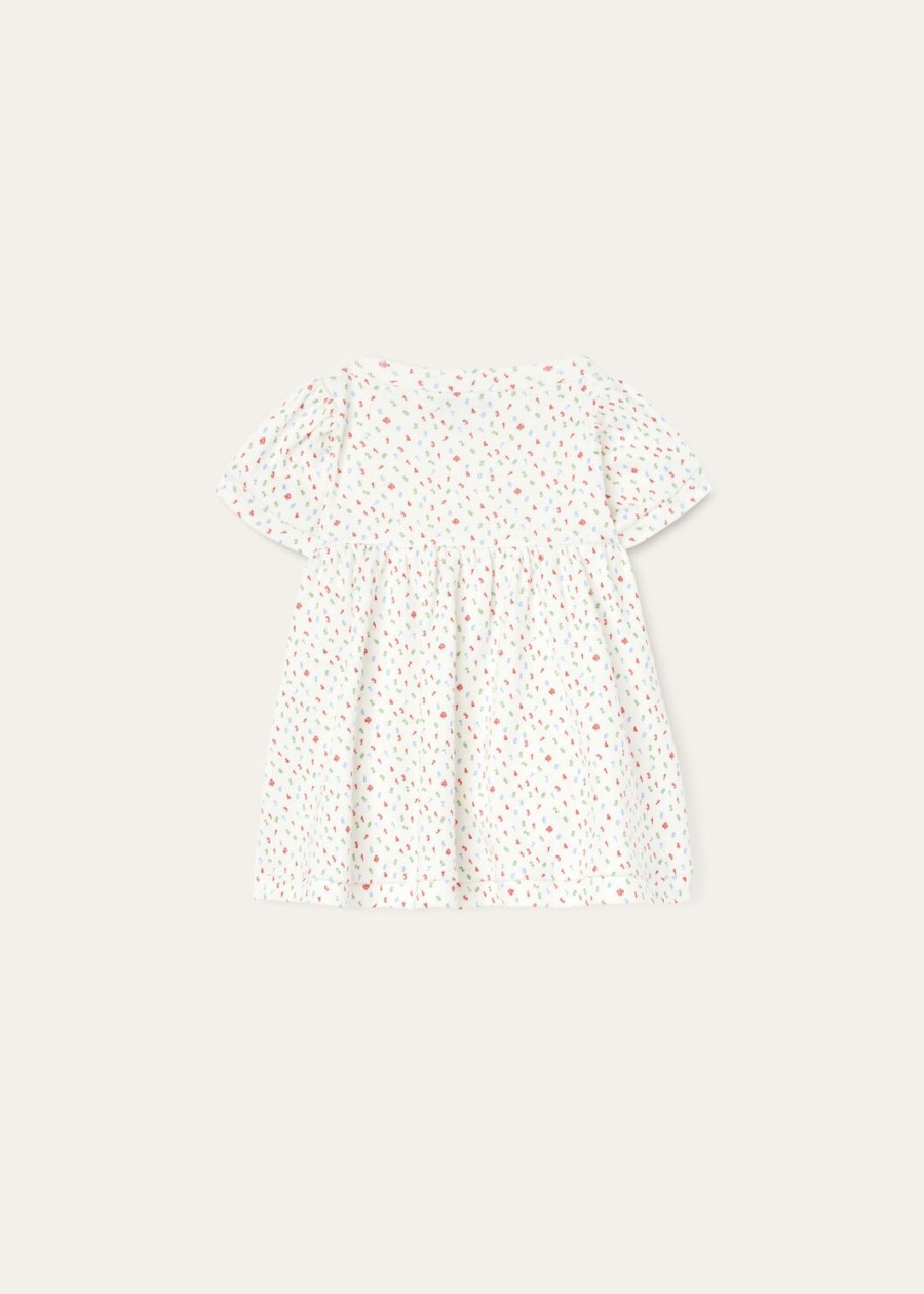 baby little numbers katoenen jurk roodblauwgroen