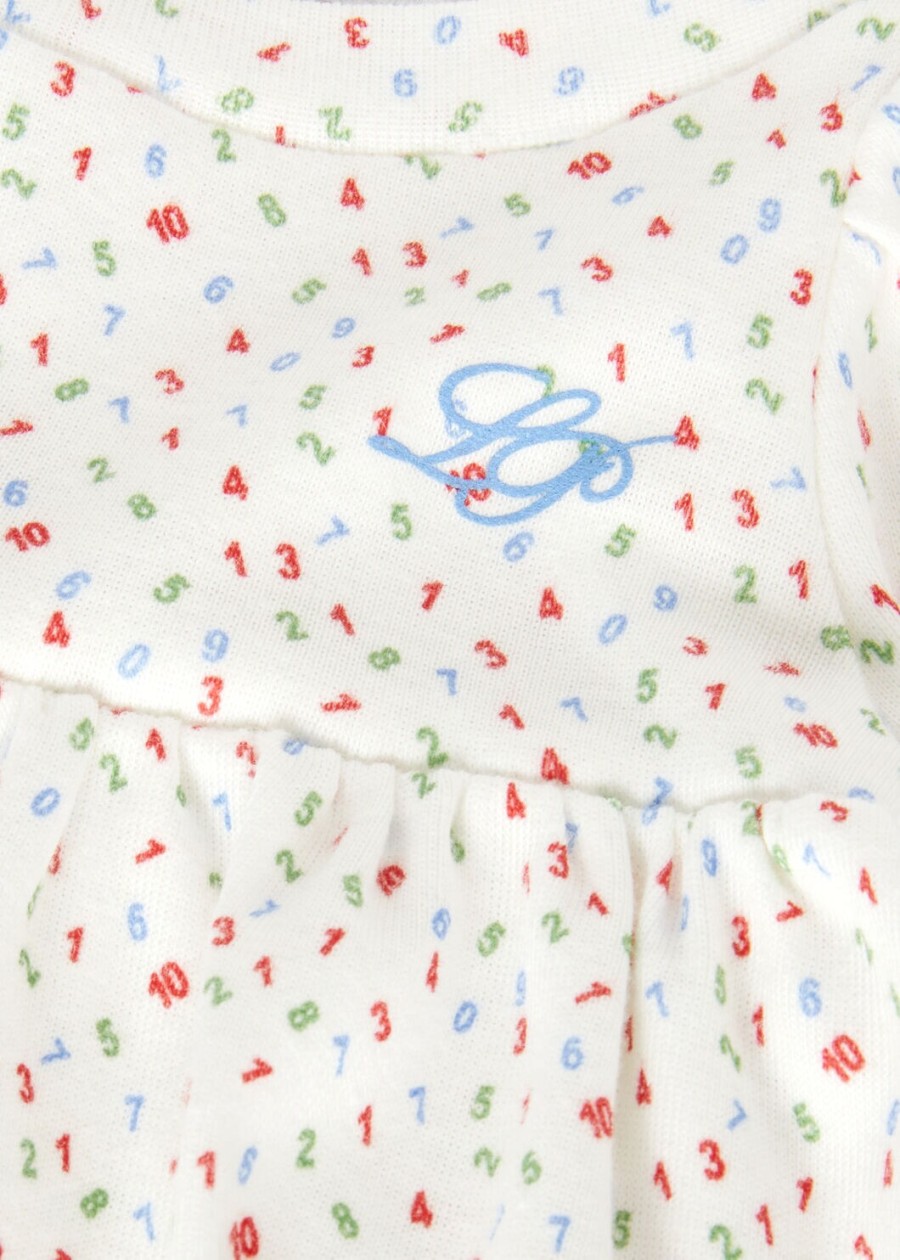 baby little numbers katoenen jurk roodblauwgroen