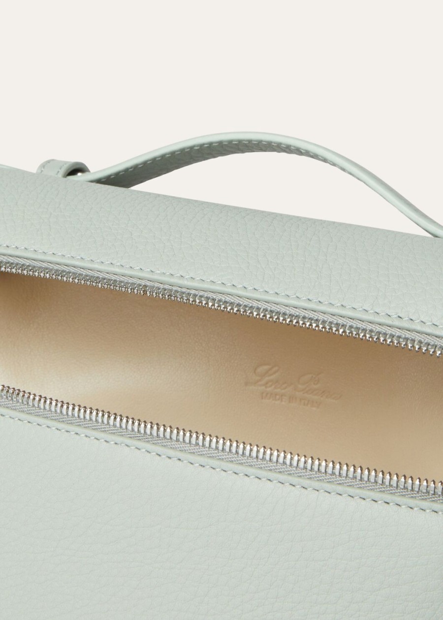 extra pocket backpack l23.5 eucalyptus gemaakt van generfd kalfsleer