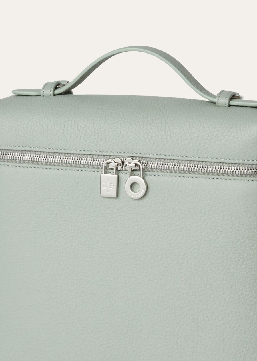 extra pocket backpack l23.5 eucalyptus gemaakt van generfd kalfsleer