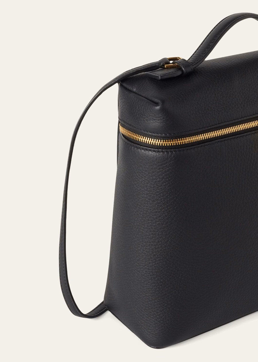Extra Pocket Rugzak L23.5 Generfd Kalfsleer Zwart/Zon Goud