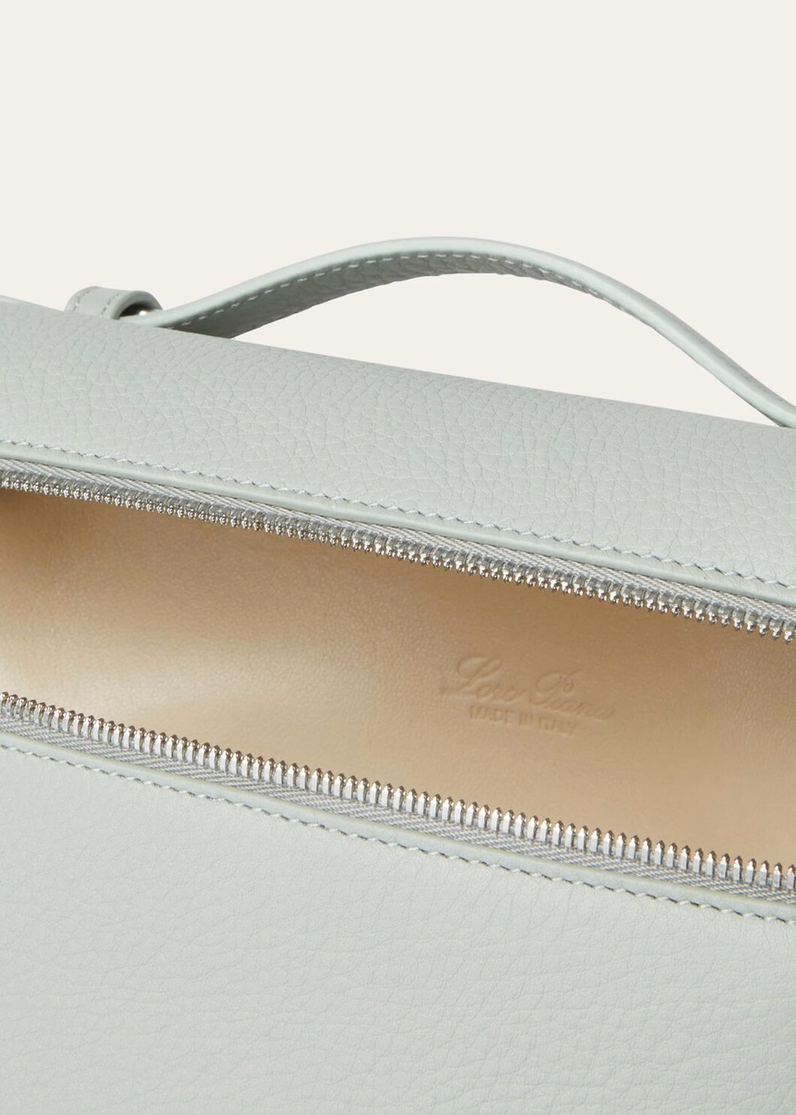 Extra Pocket Backpack L23.5 Eucalyptus, gemaakt van generfd kalfsleer