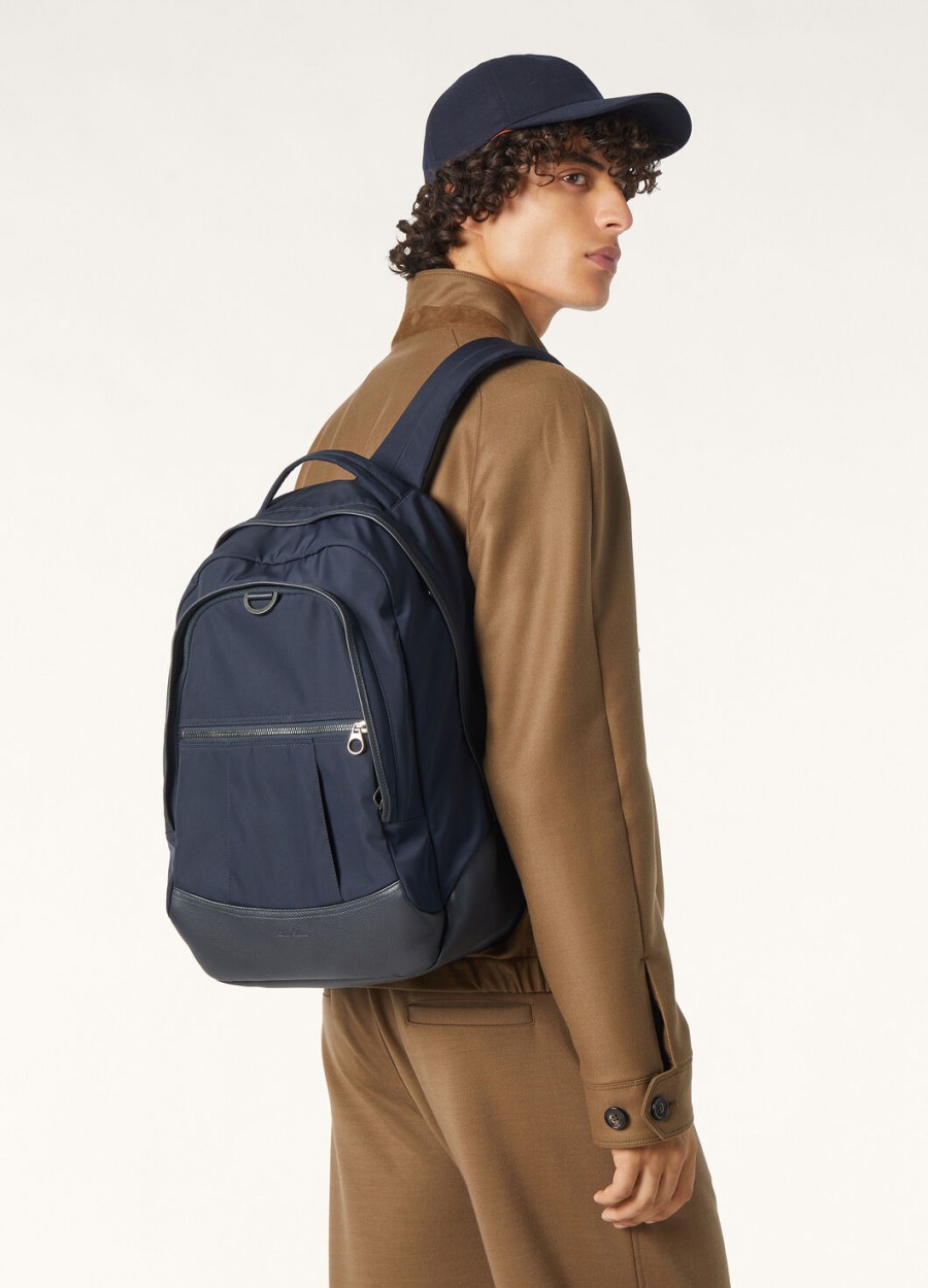 pioneer medium rugzak van microfiber in donkerblauwmarineblauwonyx