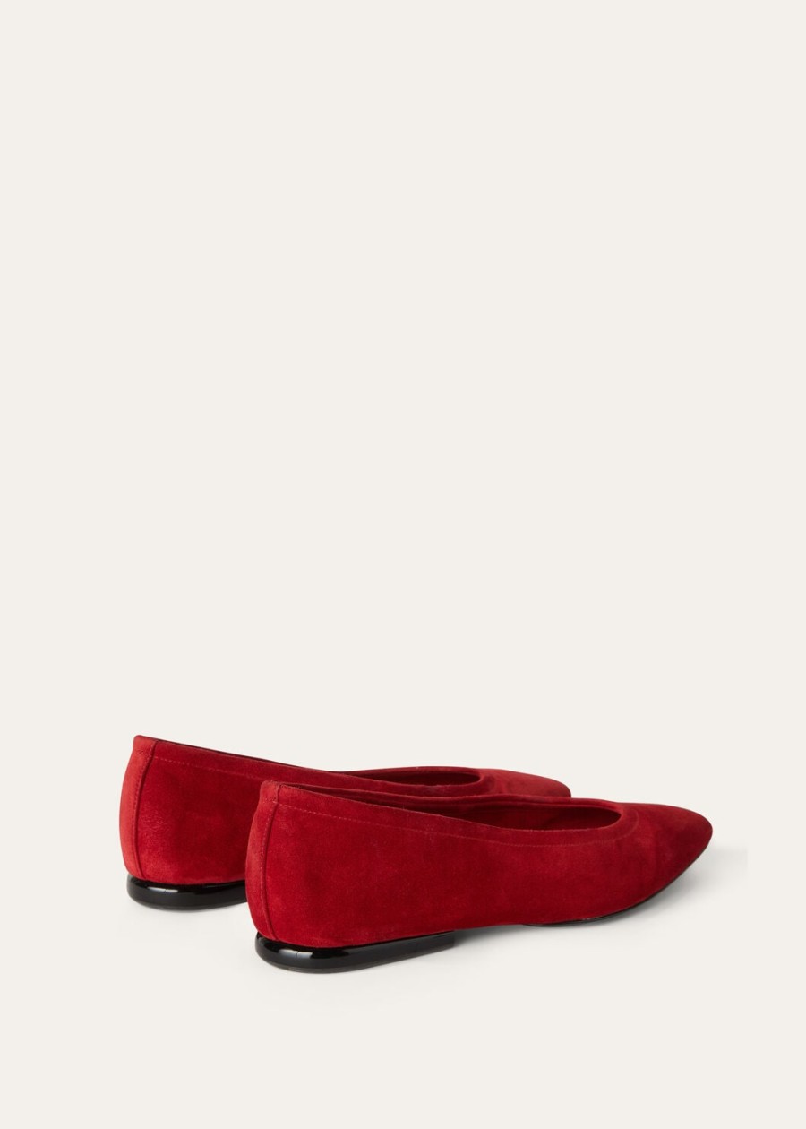 primula ballerinas van suède in de kleur rood-framboos