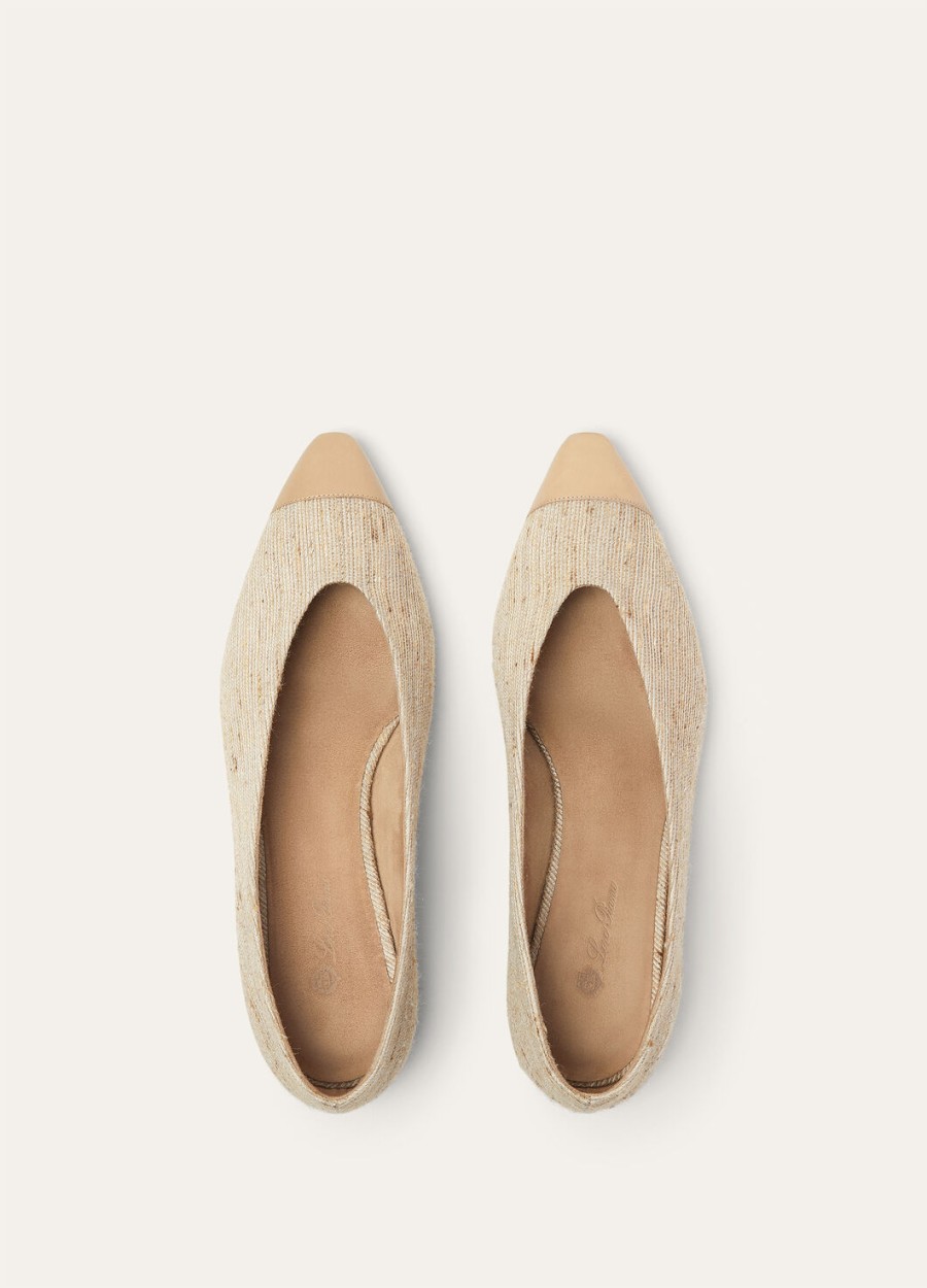 rebecca ballerina van zijde en viscose in bruin.
