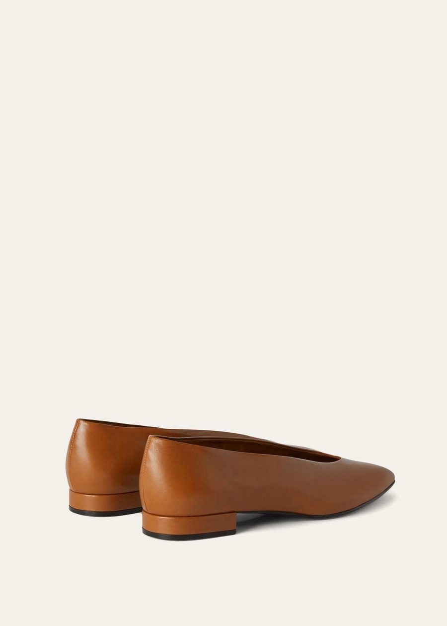 Rebecca balletflat zadel in bruin kalfsleer