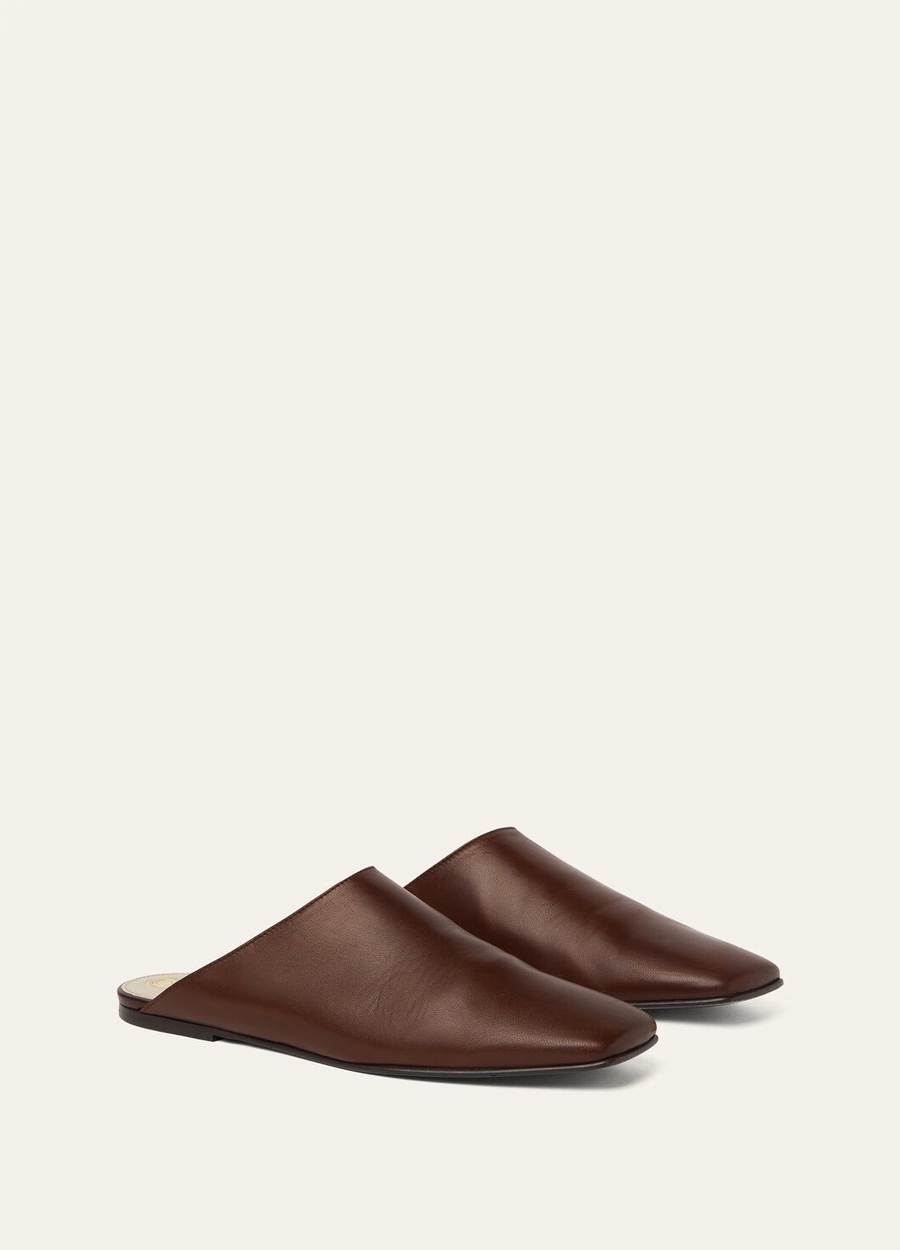 Alba Flat Mule Lam Poederbruin