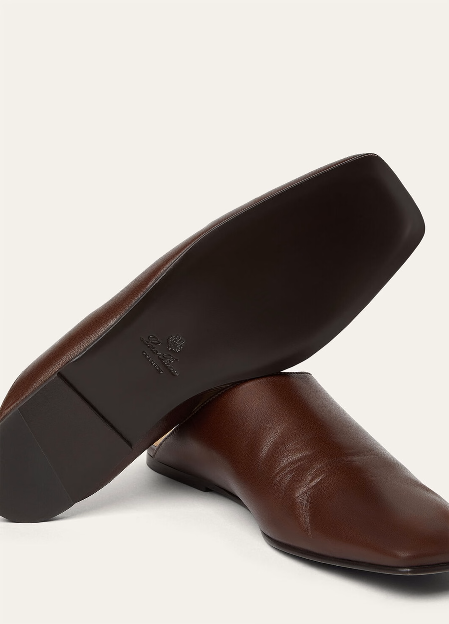 Alba Flat Mule Lam Poederbruin