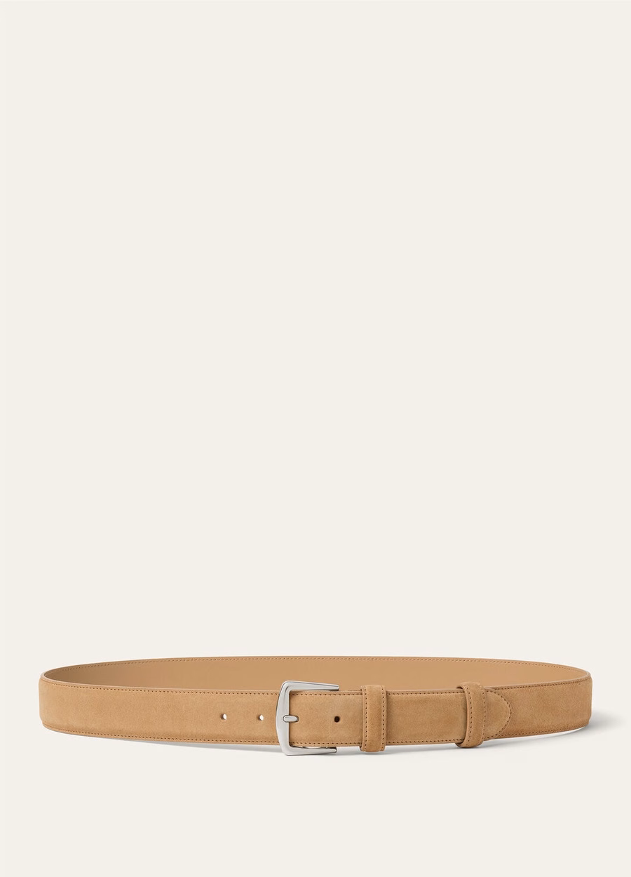 Alsavel Calf Split Classic Camel Suede Belt