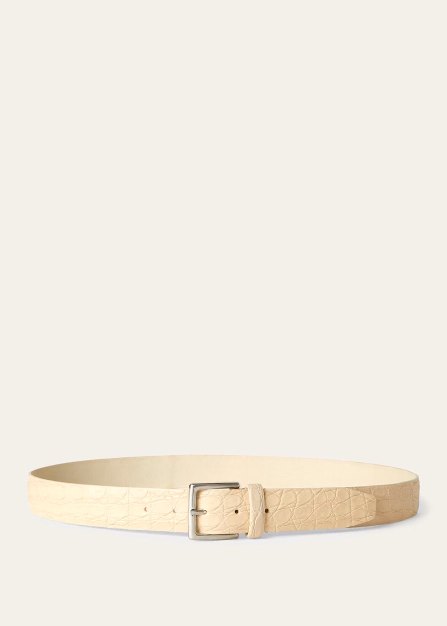 Owen-Belt Caiman Vanilla Leather