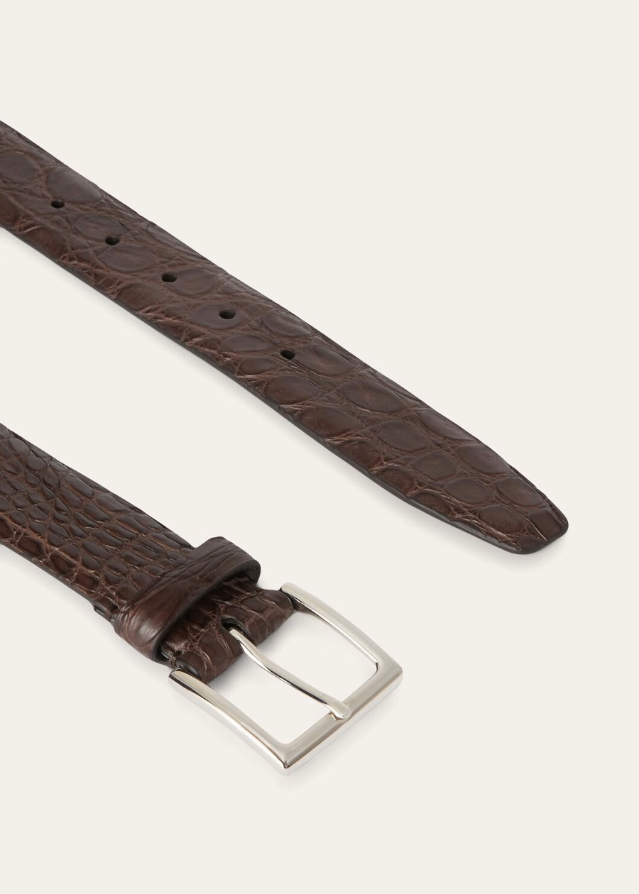 Owen-Belt Caiman Chocoladekleurig Leer