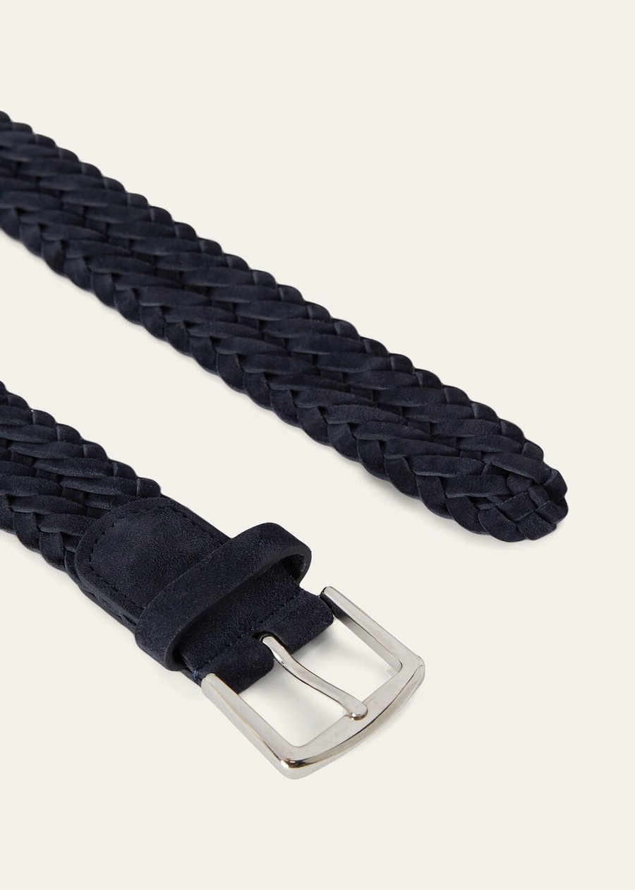 Alsavel marineblauwe suède riem