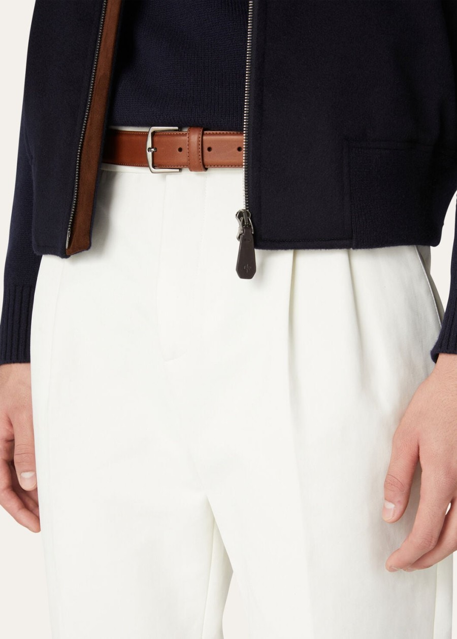 travis havana bruine kalfslederen riem