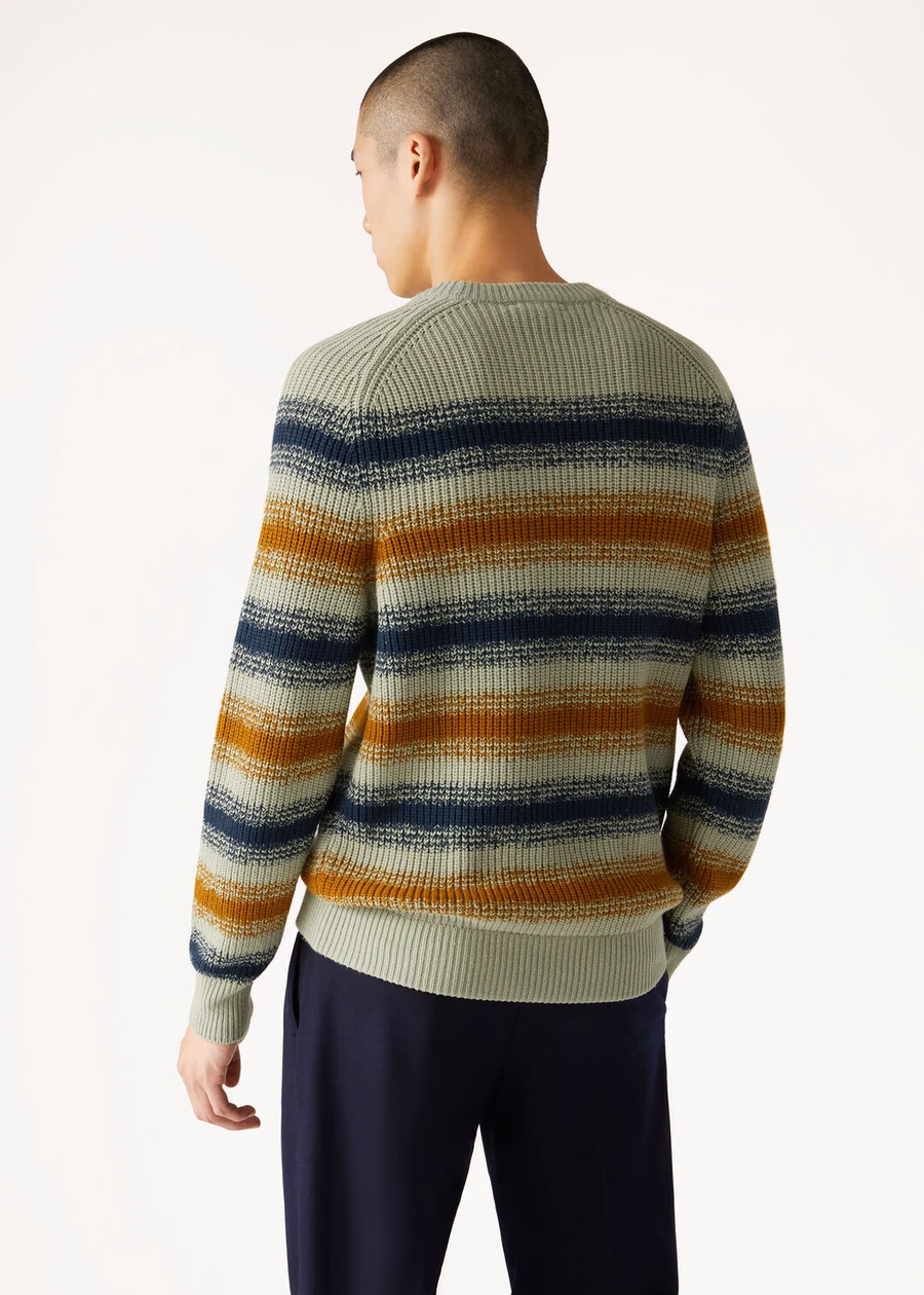 Belen Crew Neck Vicuña Arctische bladeren strepen
