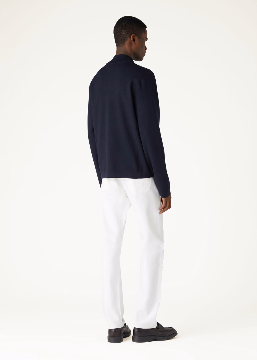 Wish Empire-jas van zuivere scheerwol in marineblauw