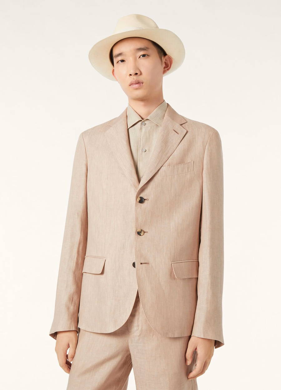 Torino-jas in beige met nerfstructuur