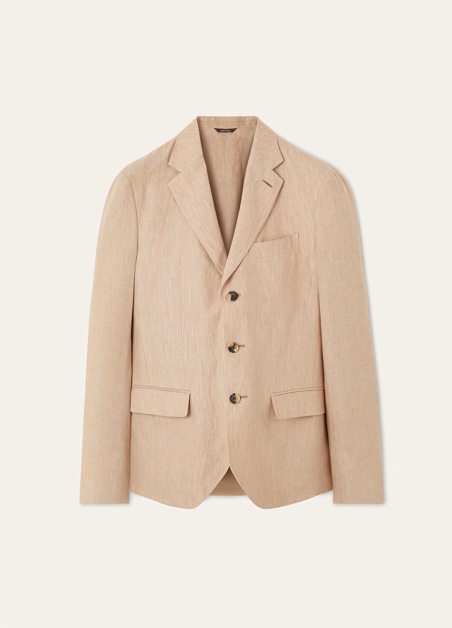 Torino-jas in beige met nerfstructuur