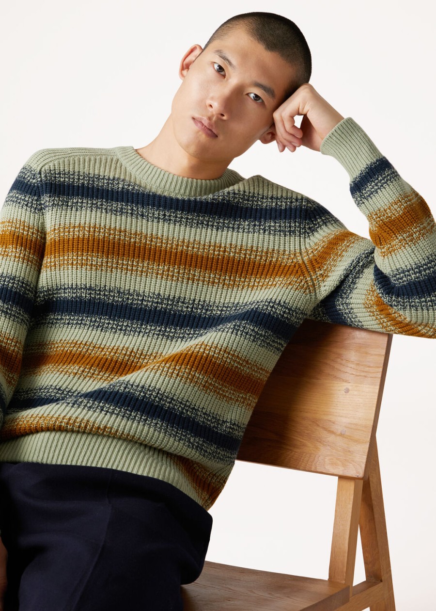 belen crew neck vicuña arctische bladeren strepen