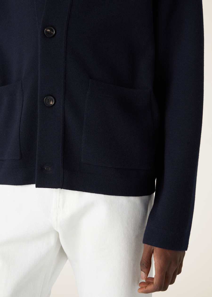 wish empire-jas van zuivere scheerwol in marineblauw