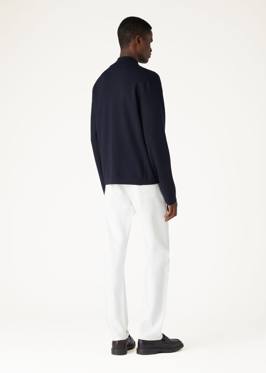 wish empire-jas van zuivere scheerwol in marineblauw