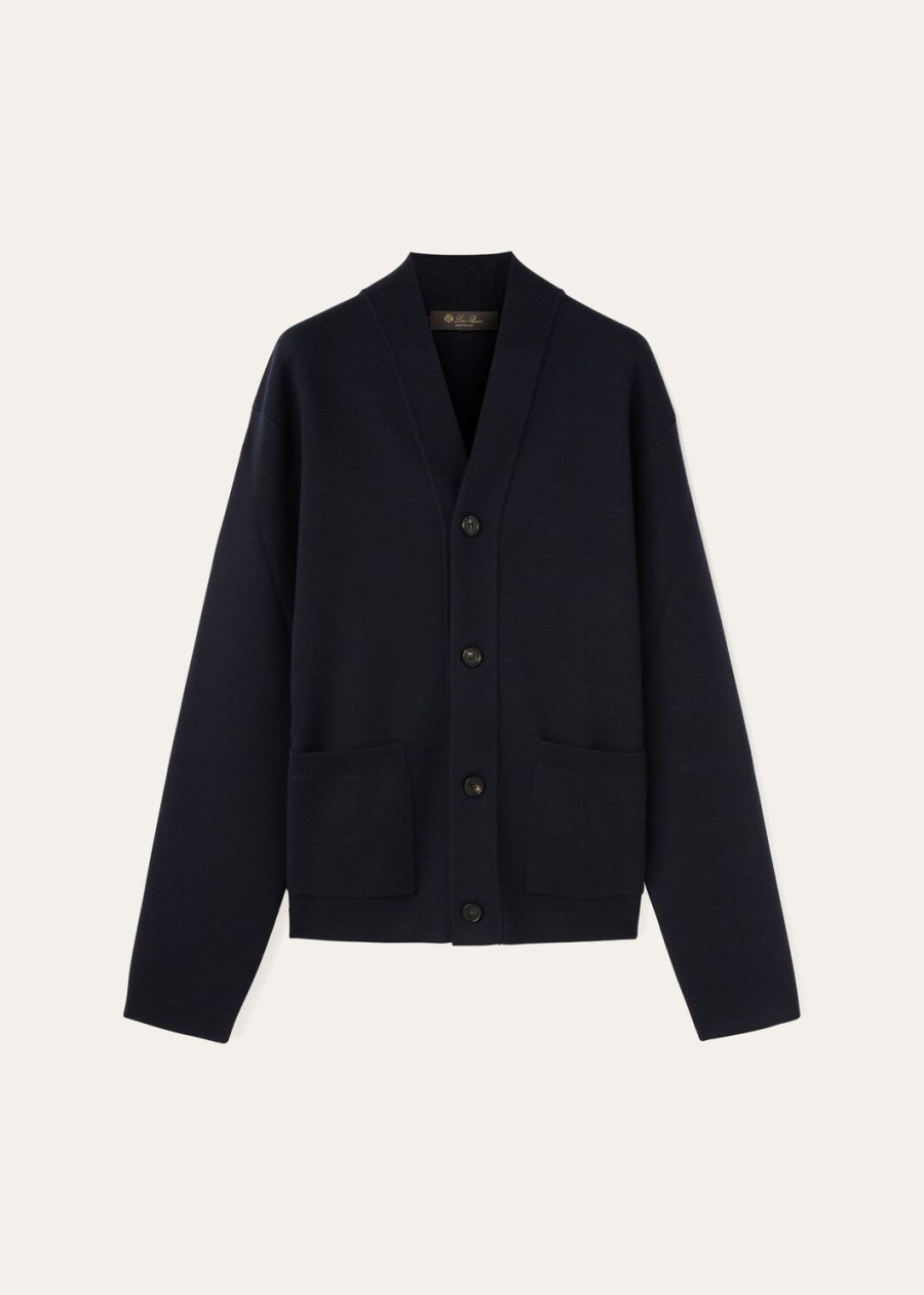 wish empire-jas van zuivere scheerwol in marineblauw