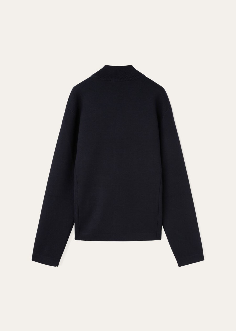 wish empire-jas van zuivere scheerwol in marineblauw