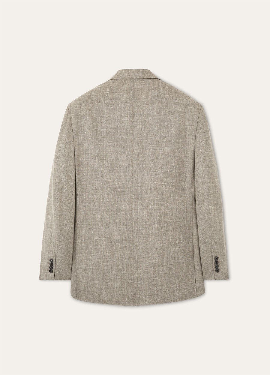 everton linen silk pecora nera berry brown jacket