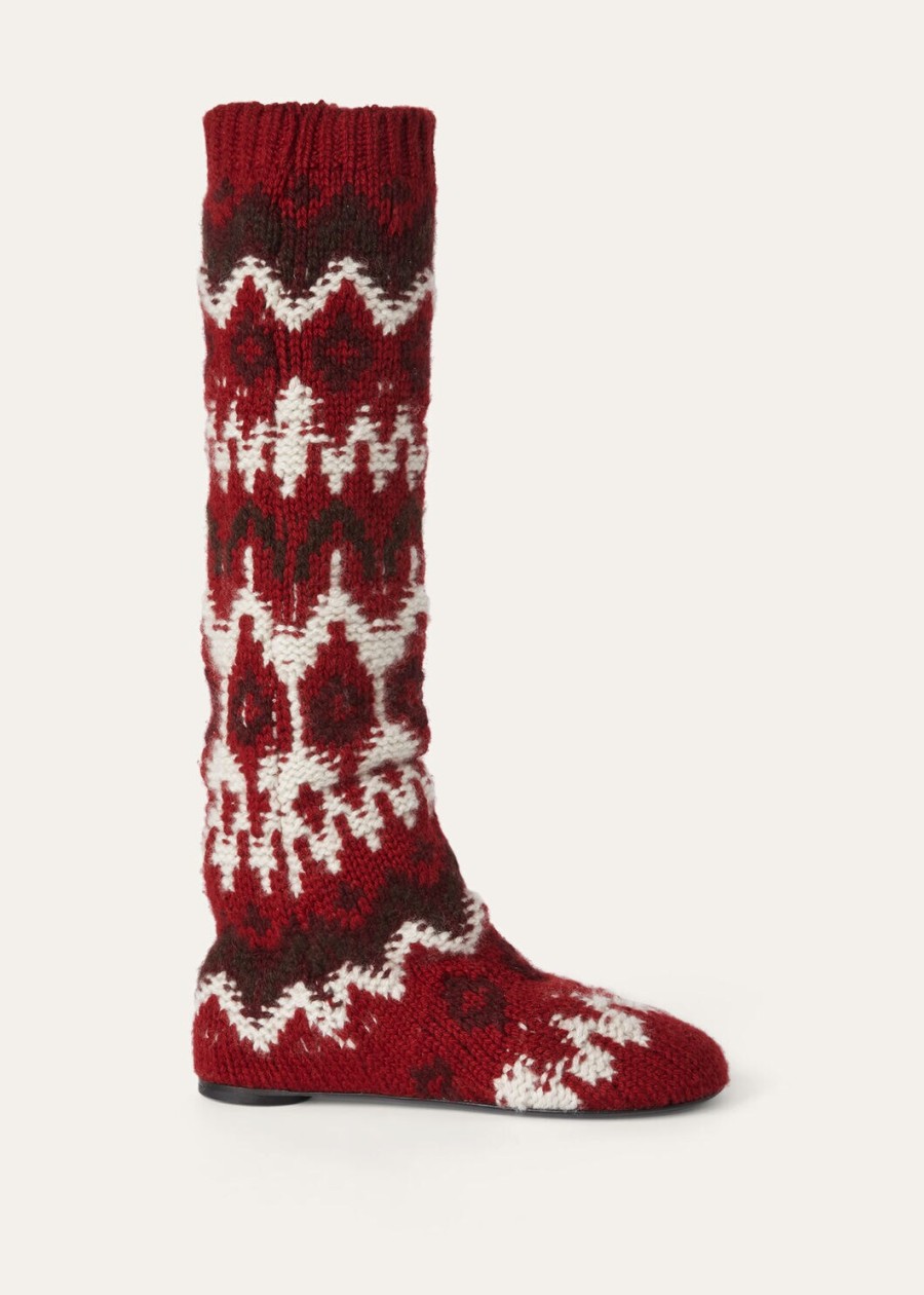 alpe pile sock trunk cashmere bright carminebordeaux melange