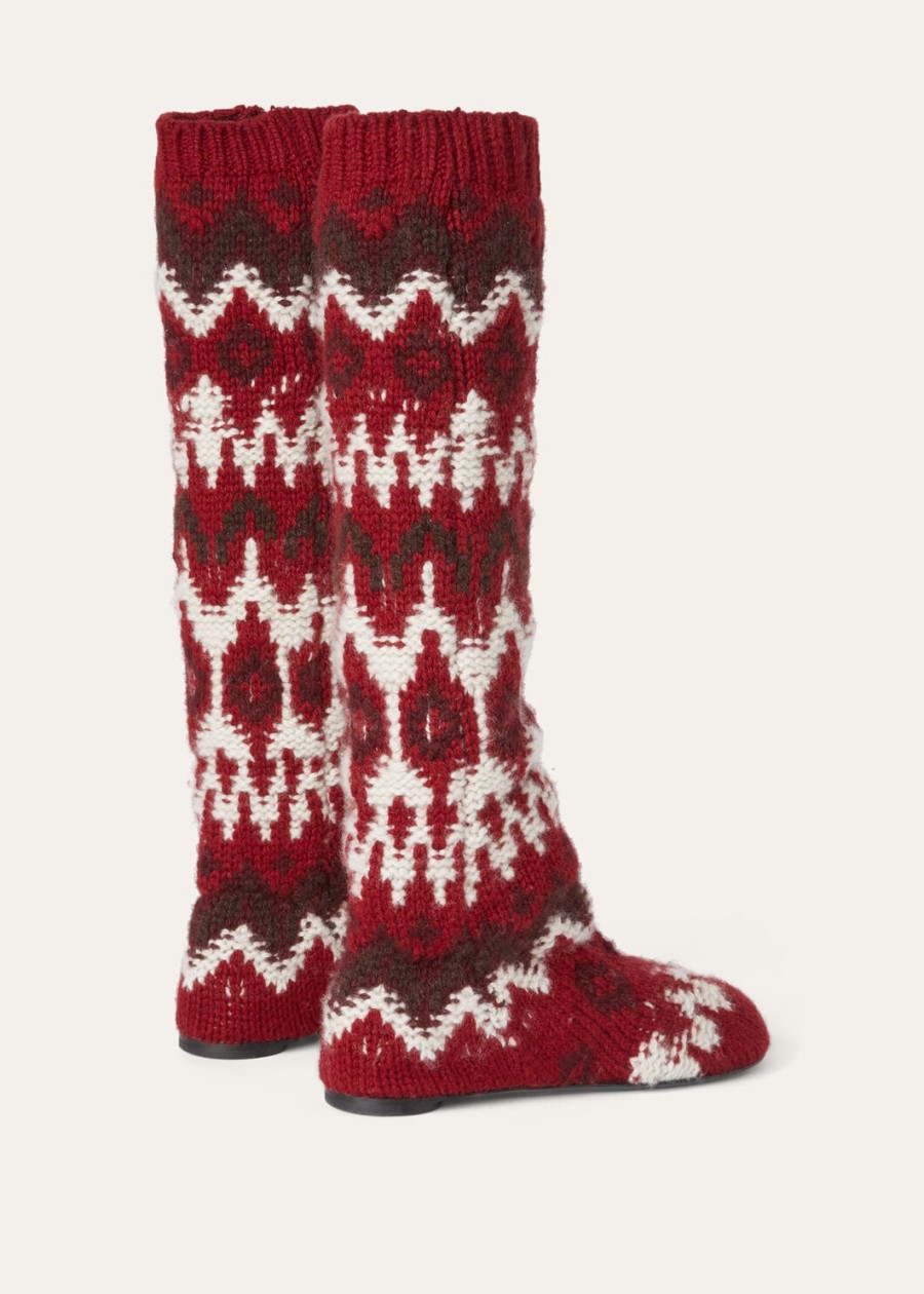 alpe pile sock trunk cashmere bright carminebordeaux melange