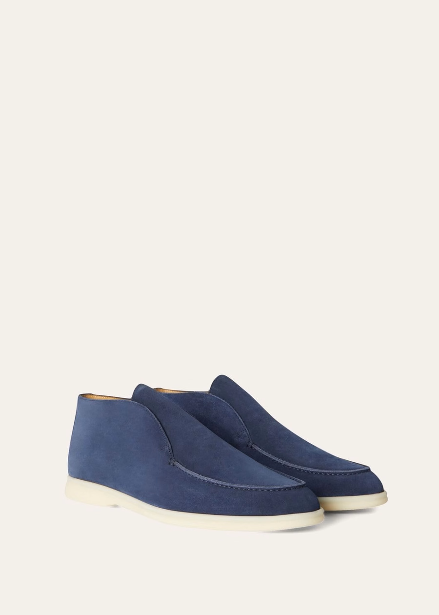 Enkellaarsjes met open neus, kleur Walk Suede Racing Blue