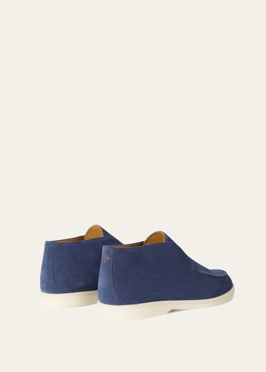 Enkellaarsjes met open neus, kleur Walk Suede Racing Blue