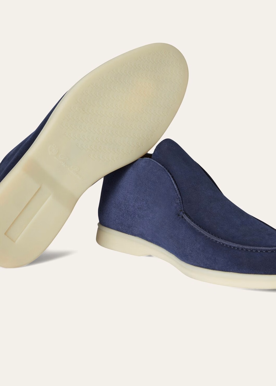 Enkellaarsjes met open neus, kleur Walk Suede Racing Blue