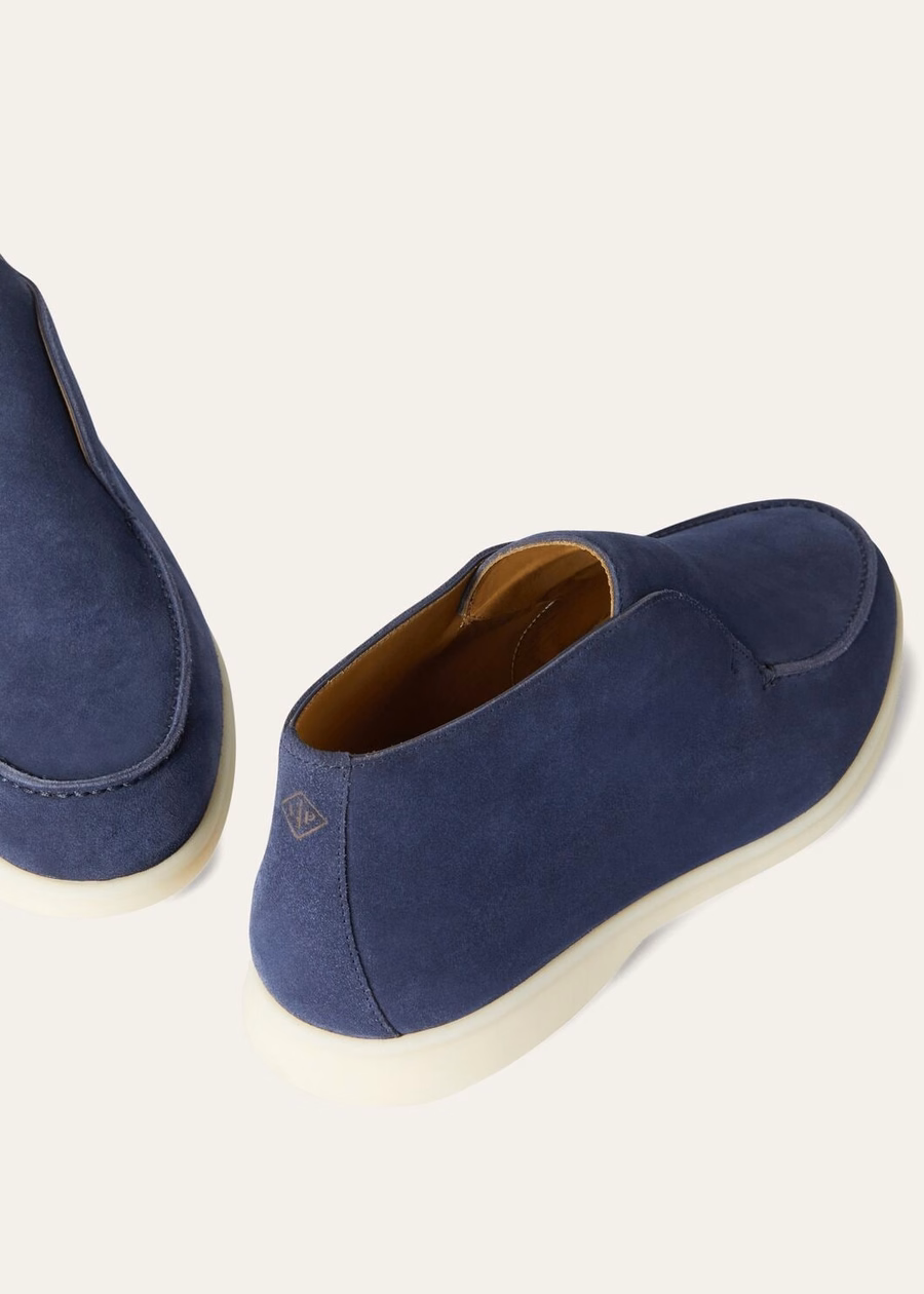 Enkellaarsjes met open neus, kleur Walk Suede Racing Blue
