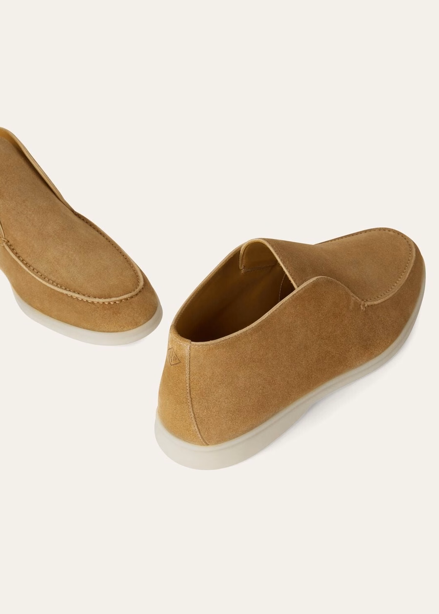 Open Walk suède enkellaarsjes in de kleur licht rookgrijs