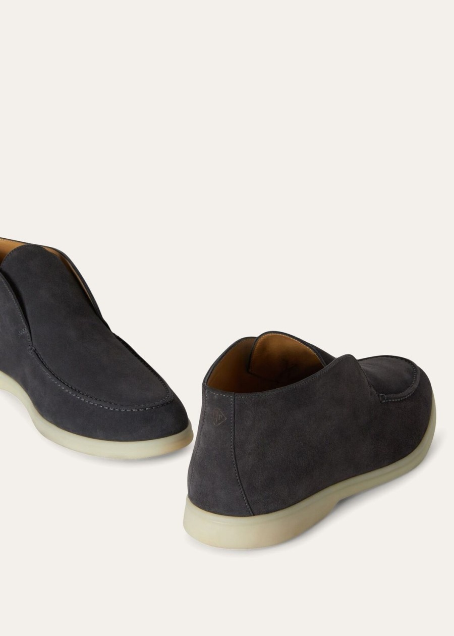 open walk suede ink enkelboots
