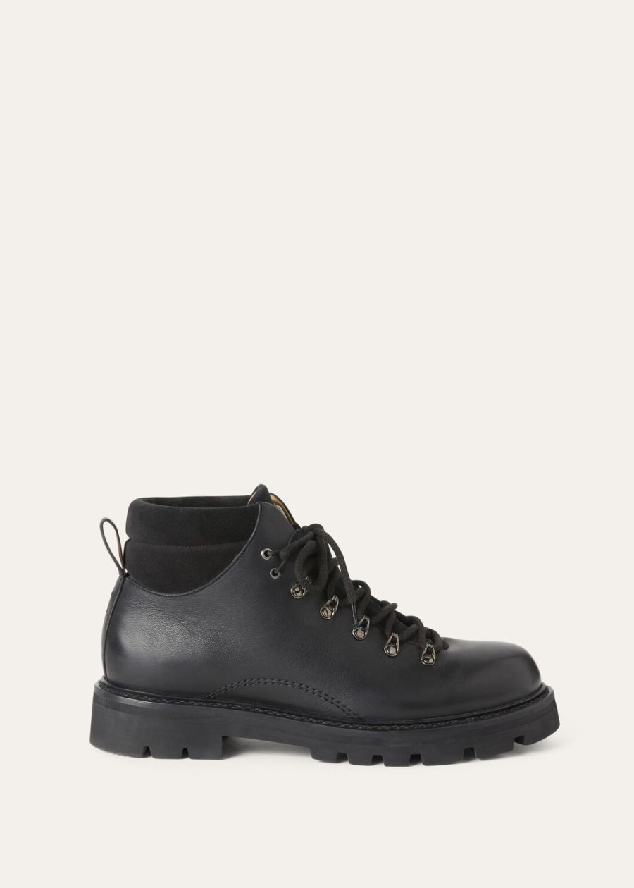 beinn walk zwarte enkellaarsjes van kalfsleer