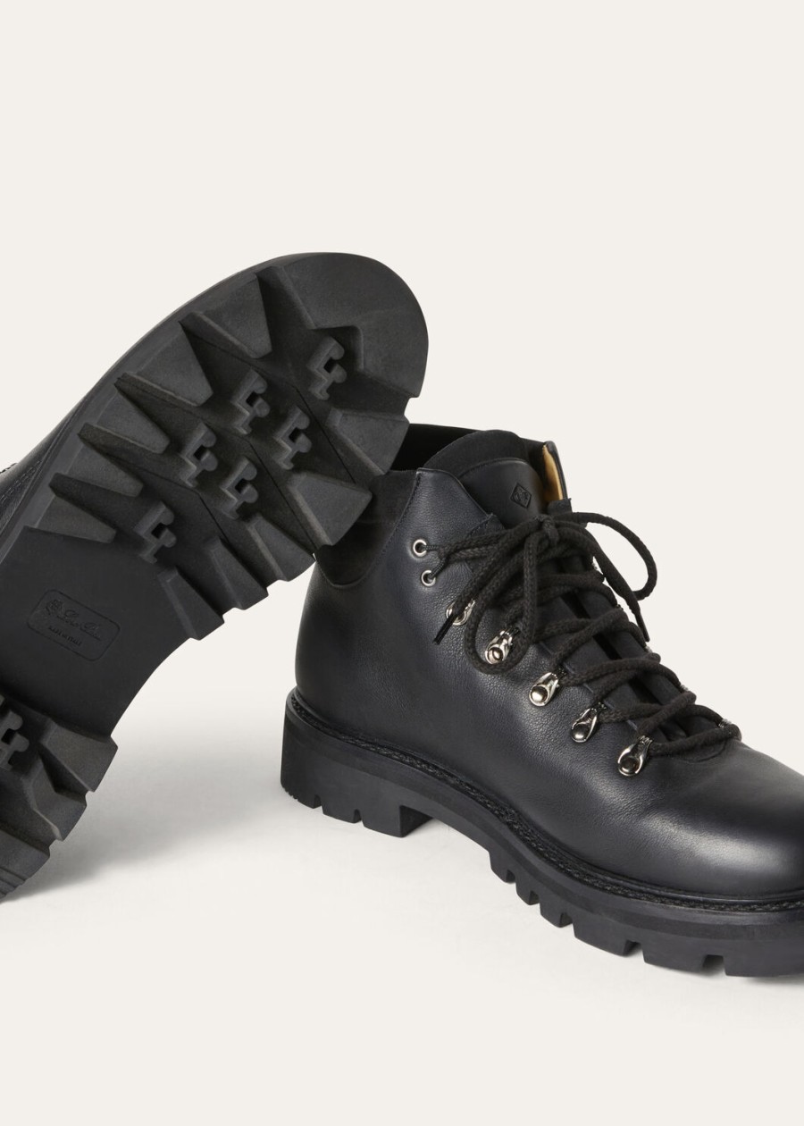 beinn walk zwarte enkellaarsjes van kalfsleer