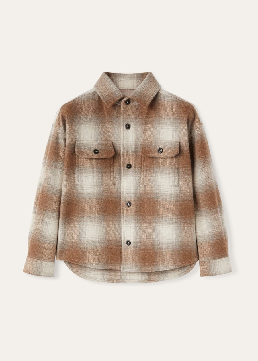 jenna kindershirt van kasjmier zuivere scheerwol licht camelantiek papier