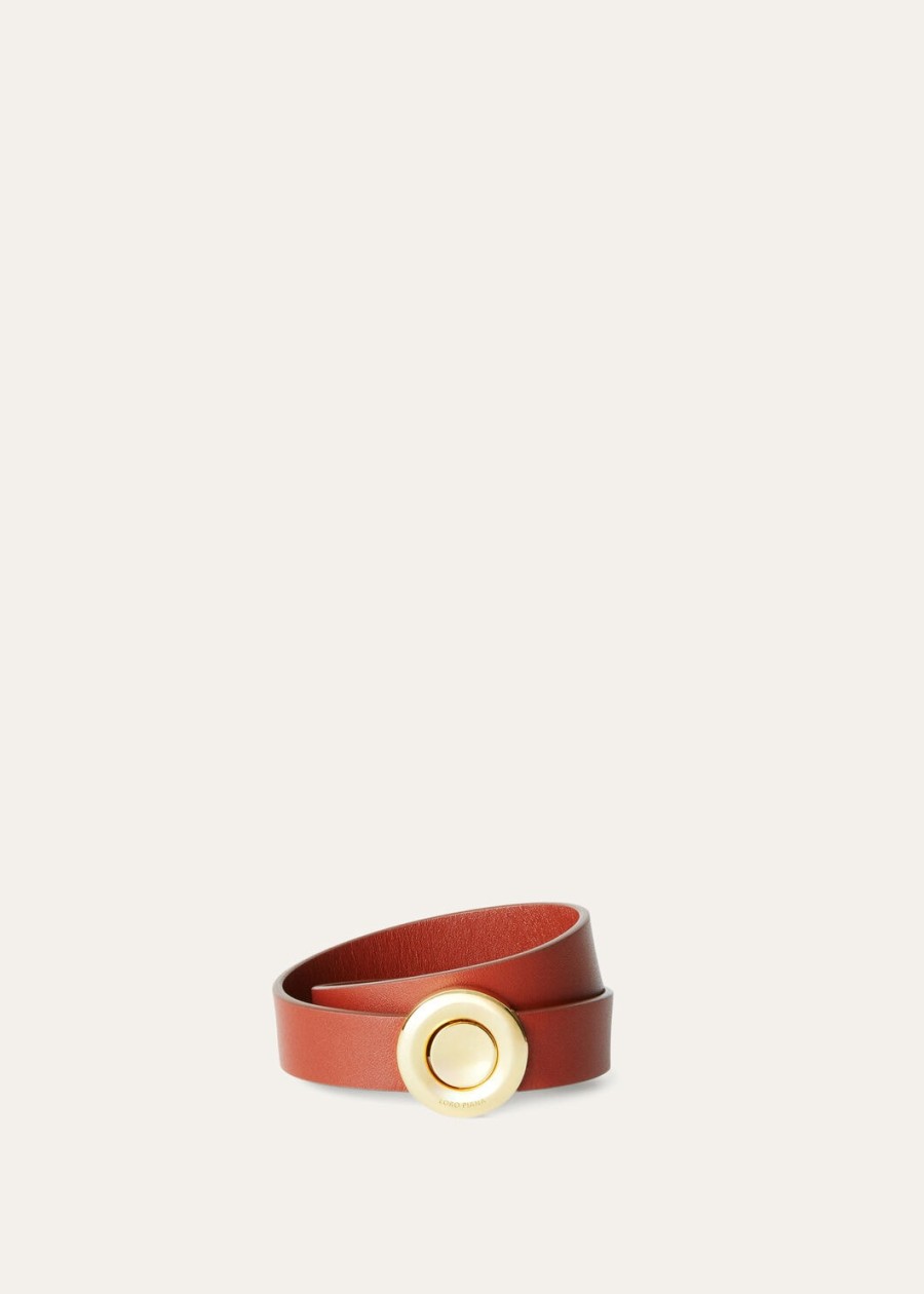armband van diep kummel kalfsleer