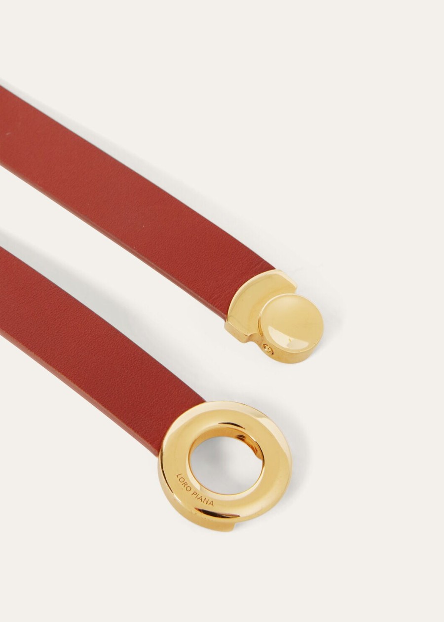 armband van diep kummel kalfsleer